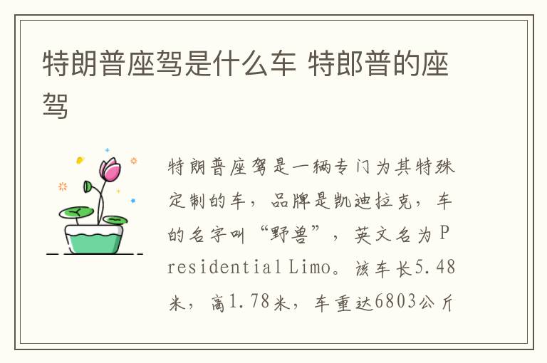 特朗普座驾是什么车 特郎普的座驾