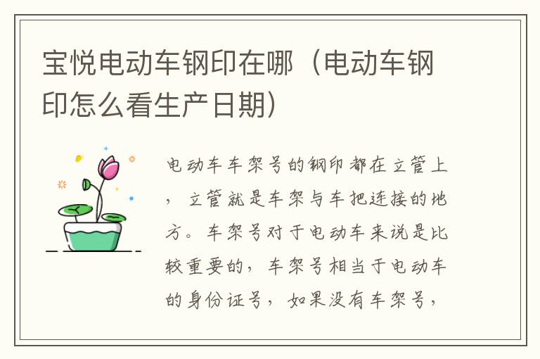 宝悦电动车钢印在哪（电动车钢印怎么看生产日期）