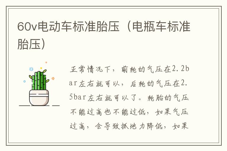 60v电动车标准胎压（电瓶车标准胎压）