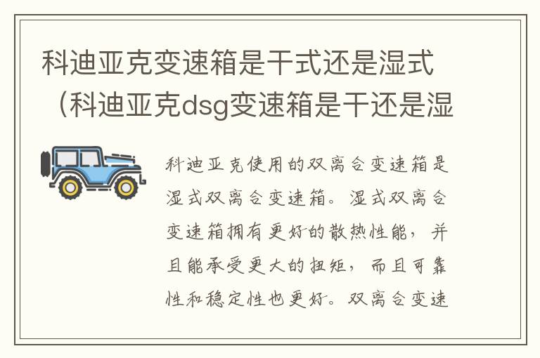 科迪亚克变速箱是干式还是湿式（科迪亚克dsg变速箱是干还是湿）