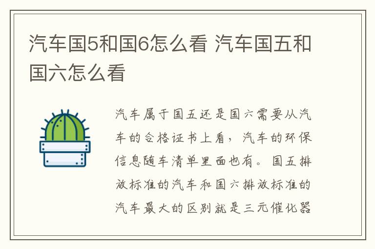 汽车国5和国6怎么看 汽车国五和国六怎么看