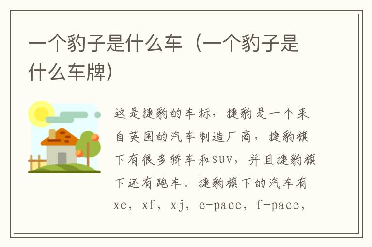 一个豹子是什么车（一个豹子是什么车牌）