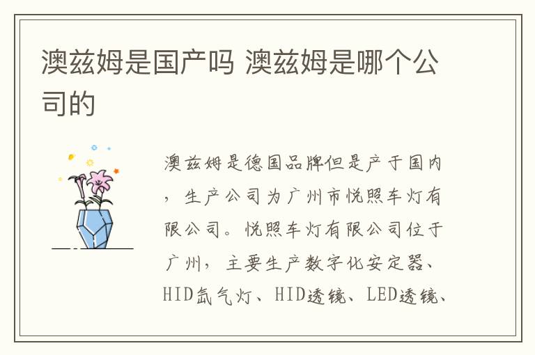 澳兹姆是国产吗 澳兹姆是哪个公司的