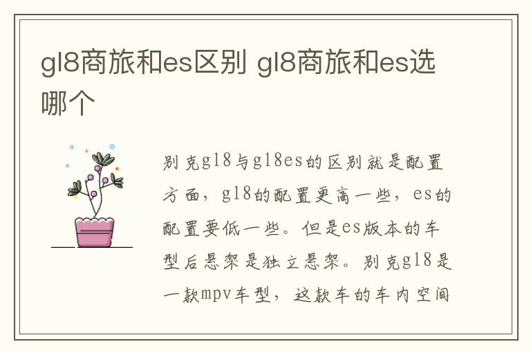 gl8商旅和es区别 gl8商旅和es选哪个