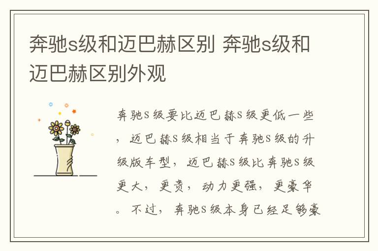 奔驰s级和迈巴赫区别 奔驰s级和迈巴赫区别外观