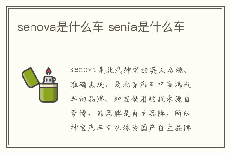 senova是什么车 senia是什么车