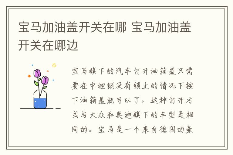 宝马加油盖开关在哪 宝马加油盖开关在哪边