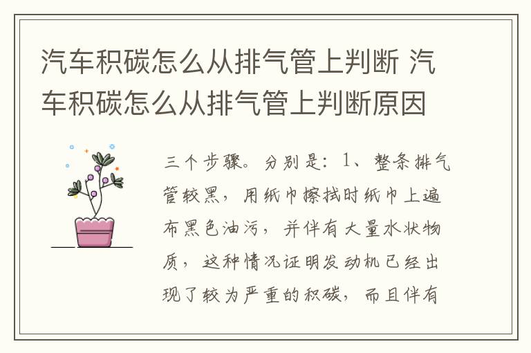 汽车积碳怎么从排气管上判断 汽车积碳怎么从排气管上判断原因