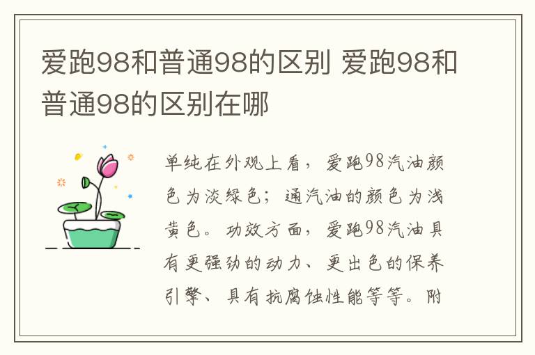 爱跑98和普通98的区别 爱跑98和普通98的区别在哪