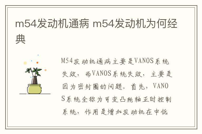 m54发动机通病 m54发动机为何经典