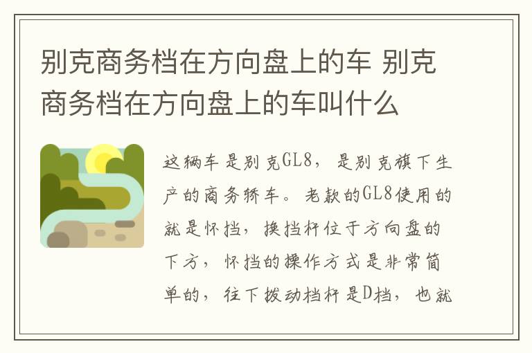 别克商务档在方向盘上的车 别克商务档在方向盘上的车叫什么
