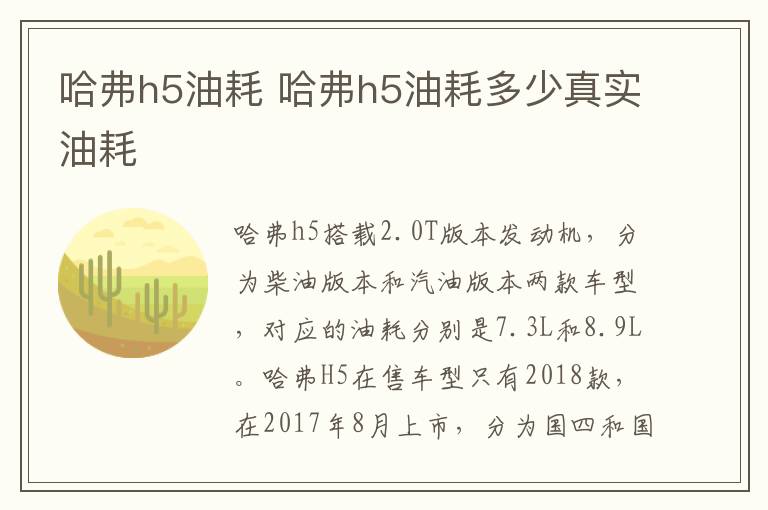 哈弗h5油耗 哈弗h5油耗多少真实油耗