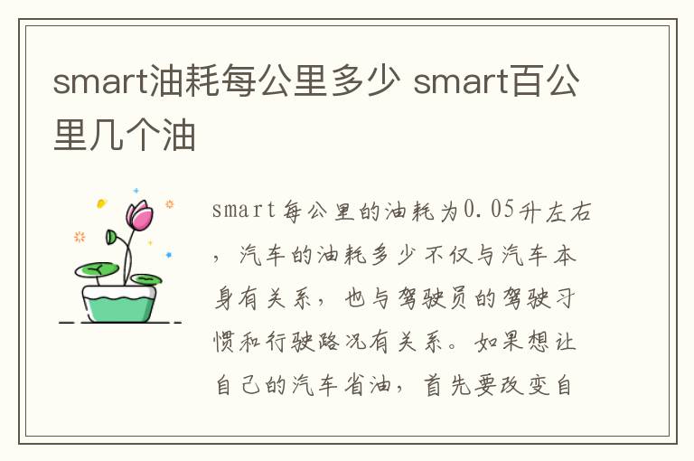 smart油耗每公里多少 smart百公里几个油