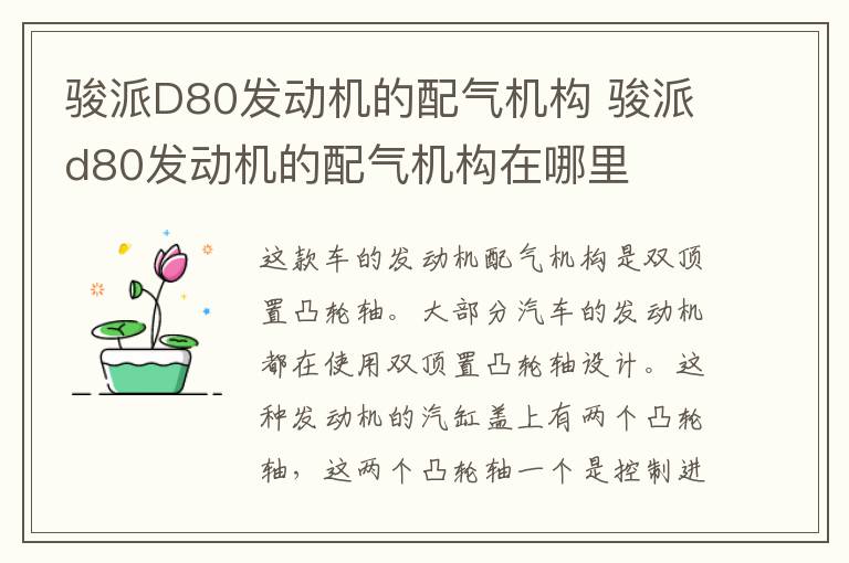 骏派D80发动机的配气机构 骏派d80发动机的配气机构在哪里