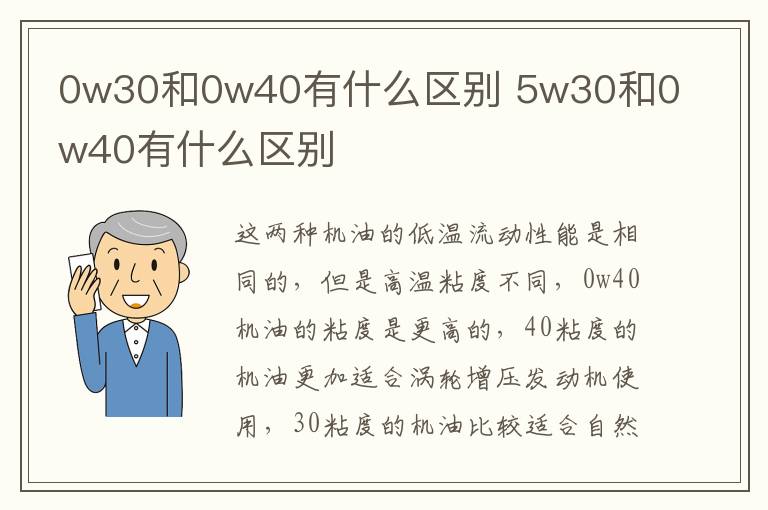 0w30和0w40有什么区别 5w30和0w40有什么区别