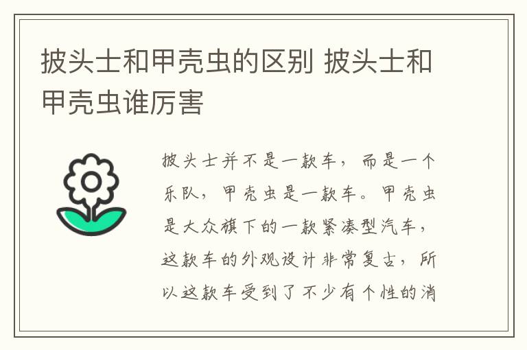 披头士和甲壳虫的区别 披头士和甲壳虫谁厉害
