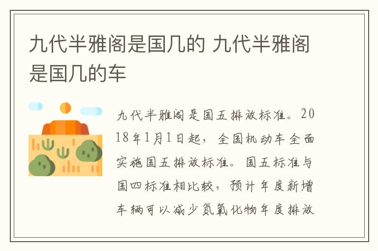 九代半雅阁是国几的 九代半雅阁是国几的车