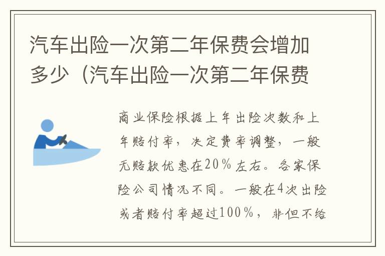汽车出险一次第二年保费会增加多少（汽车出险一次第二年保费会增加多少钱）
