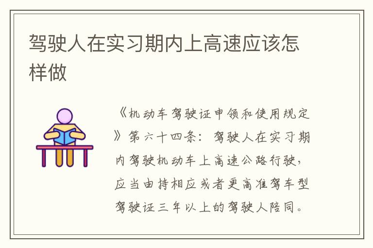 驾驶人在实习期内上高速应该怎样做