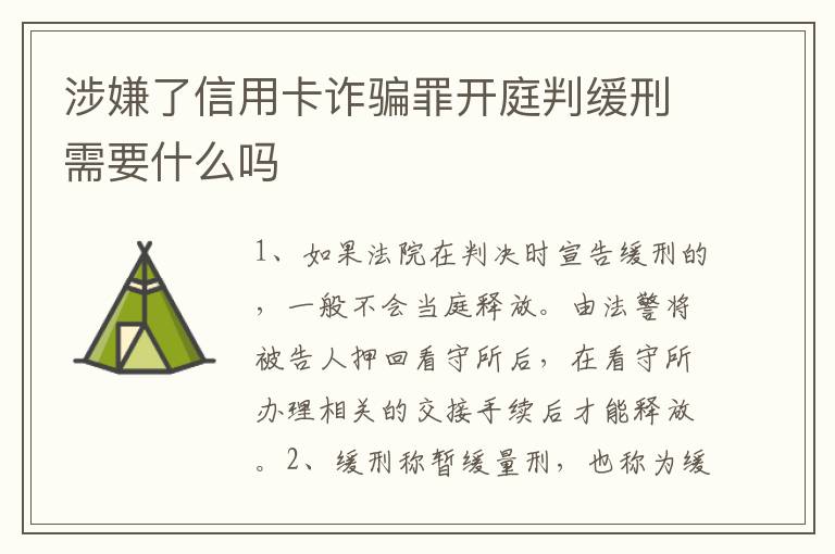 涉嫌了信用卡诈骗罪开庭判缓刑需要什么吗