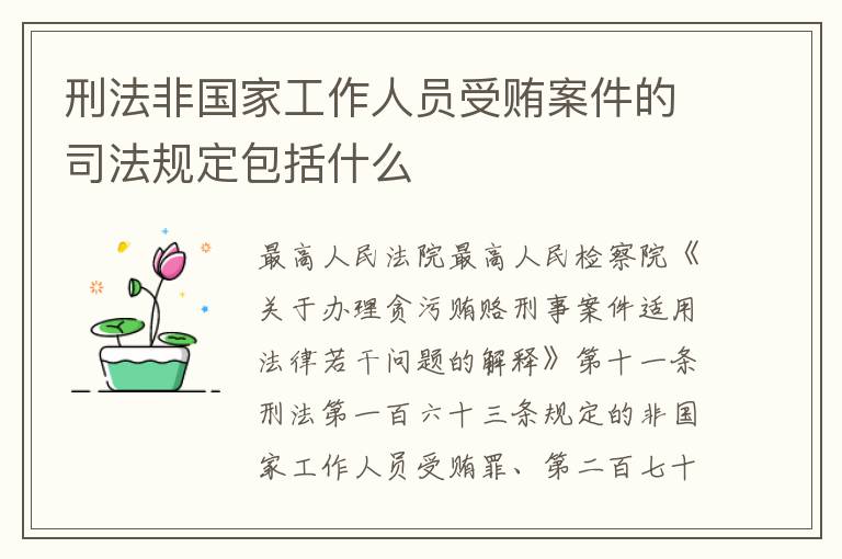 刑法非国家工作人员受贿案件的司法规定包括什么