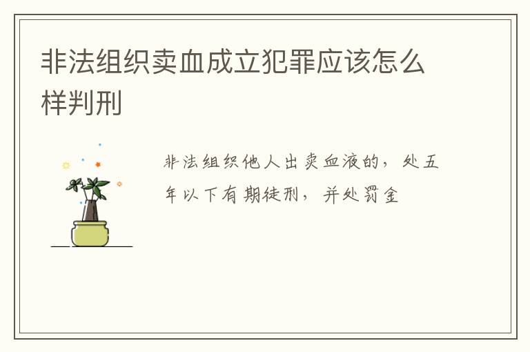 非法组织卖血成立犯罪应该怎么样判刑
