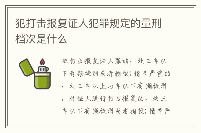 犯打击报复证人犯罪规定的量刑档次是什么