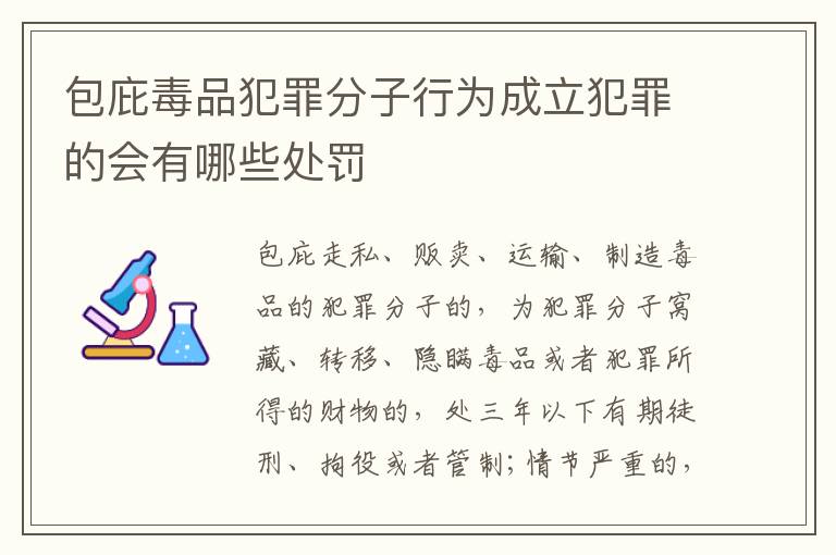 包庇毒品犯罪分子行为成立犯罪的会有哪些处罚