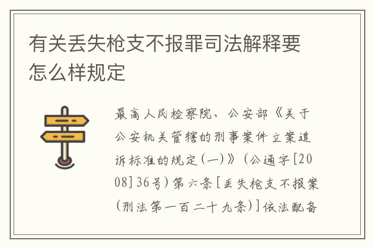 有关丢失枪支不报罪司法解释要怎么样规定