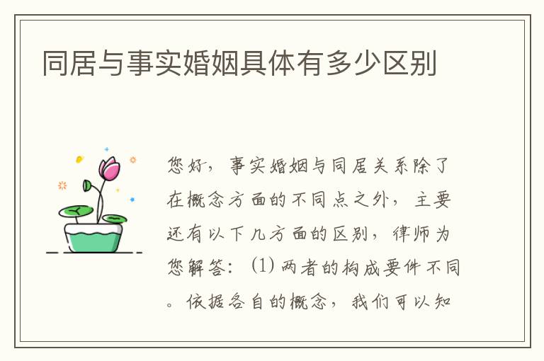 同居与事实婚姻具体有多少区别