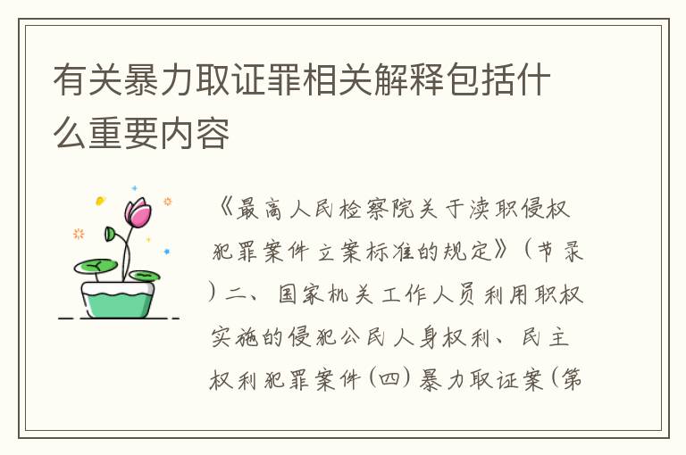 有关暴力取证罪相关解释包括什么重要内容