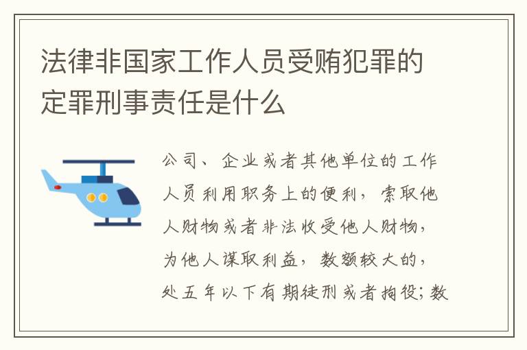 法律非国家工作人员受贿犯罪的定罪刑事责任是什么