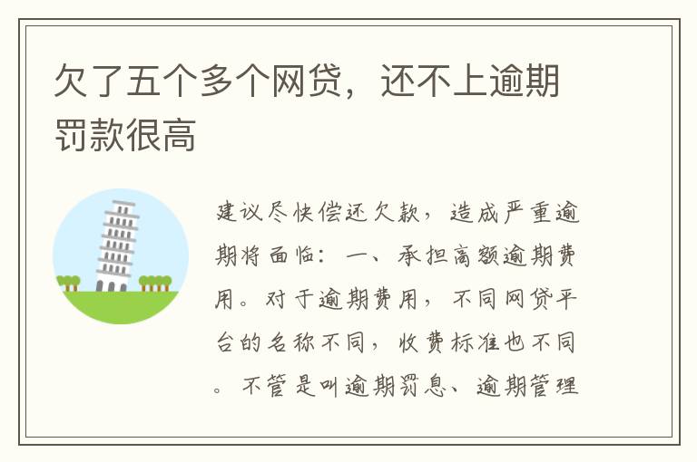 欠了五个多个网贷，还不上逾期罚款很高