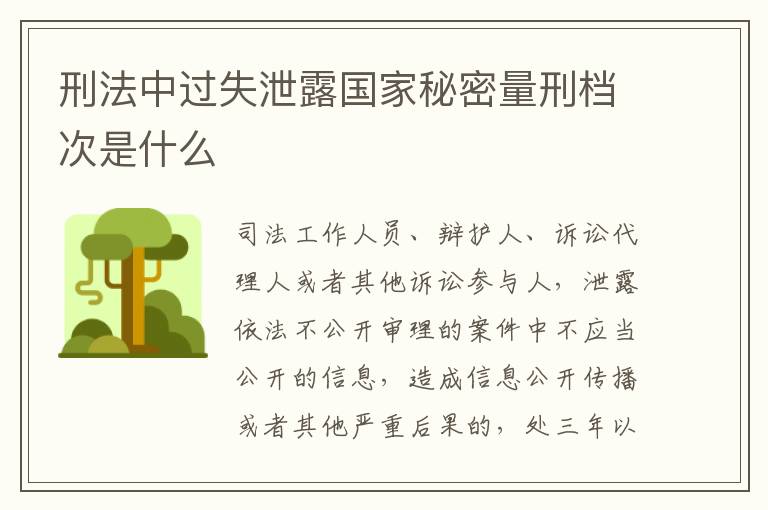 刑法中过失泄露国家秘密量刑档次是什么