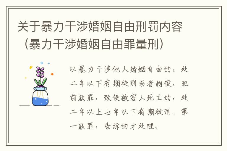 关于暴力干涉婚姻自由刑罚内容（暴力干涉婚姻自由罪量刑）