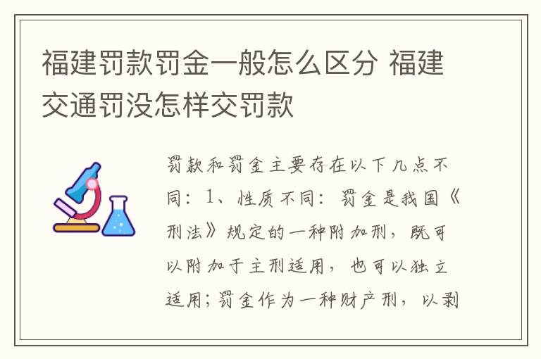 福建罚款罚金一般怎么区分 福建交通罚没怎样交罚款