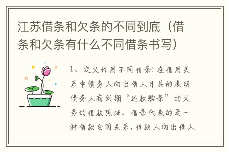 江苏借条和欠条的不同到底（借条和欠条有什么不同借条书写）