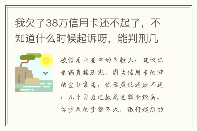 我欠了38万信用卡还不起了，不知道什么时候起诉呀，能判刑几年