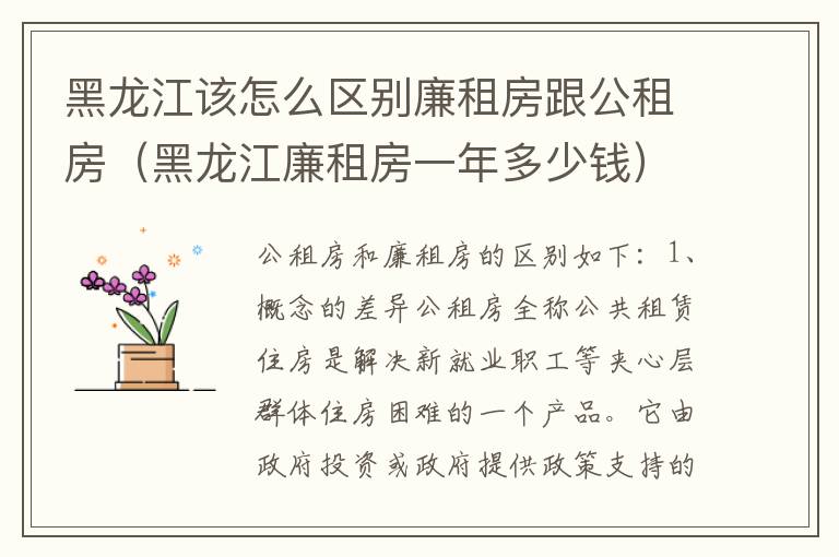 黑龙江该怎么区别廉租房跟公租房（黑龙江廉租房一年多少钱）