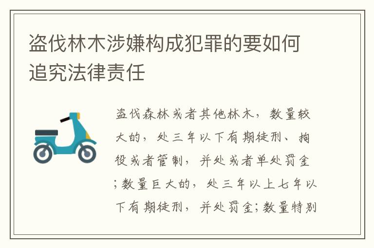 盗伐林木涉嫌构成犯罪的要如何追究法律责任