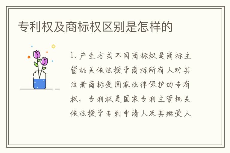 专利权及商标权区别是怎样的