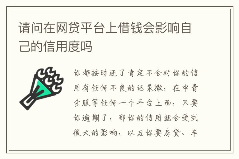 请问在网贷平台上借钱会影响自己的信用度吗