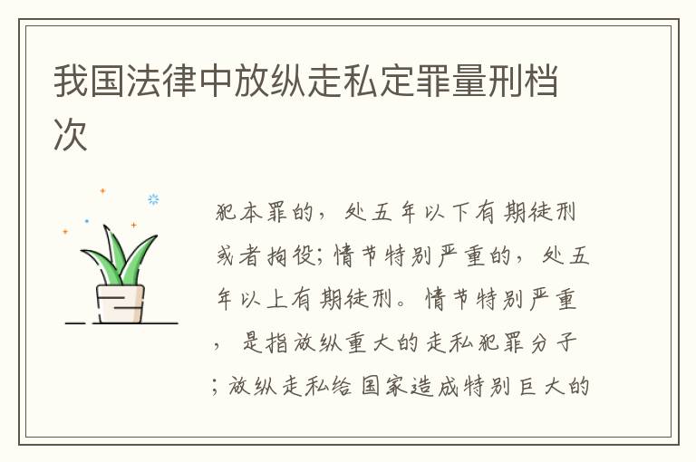 我国法律中放纵走私定罪量刑档次