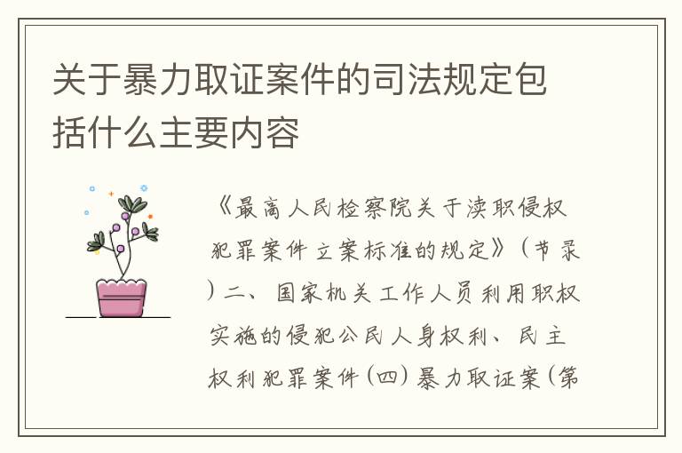 关于暴力取证案件的司法规定包括什么主要内容