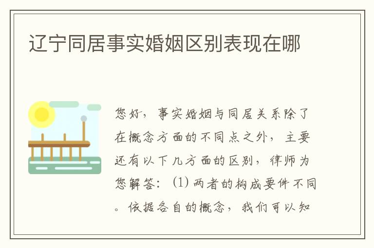 辽宁同居事实婚姻区别表现在哪