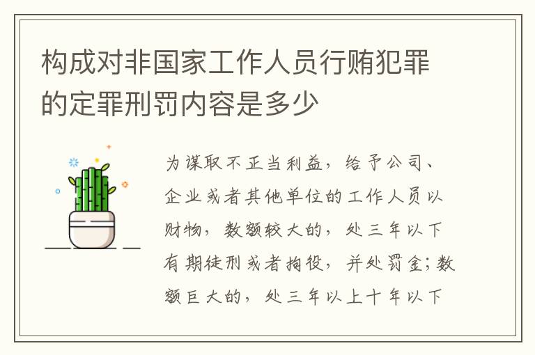 构成对非国家工作人员行贿犯罪的定罪刑罚内容是多少