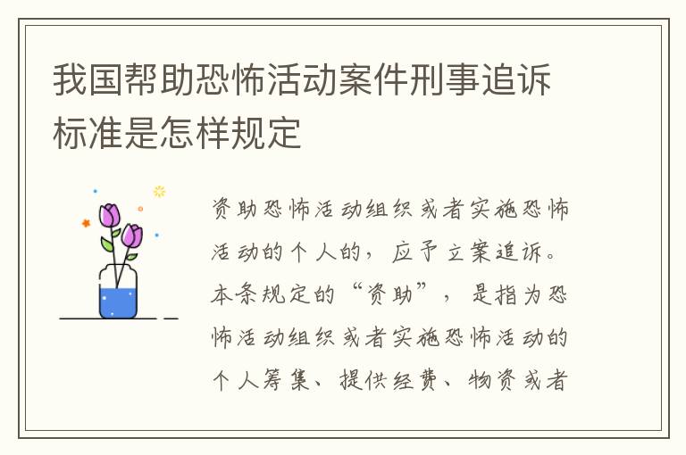 我国帮助恐怖活动案件刑事追诉标准是怎样规定