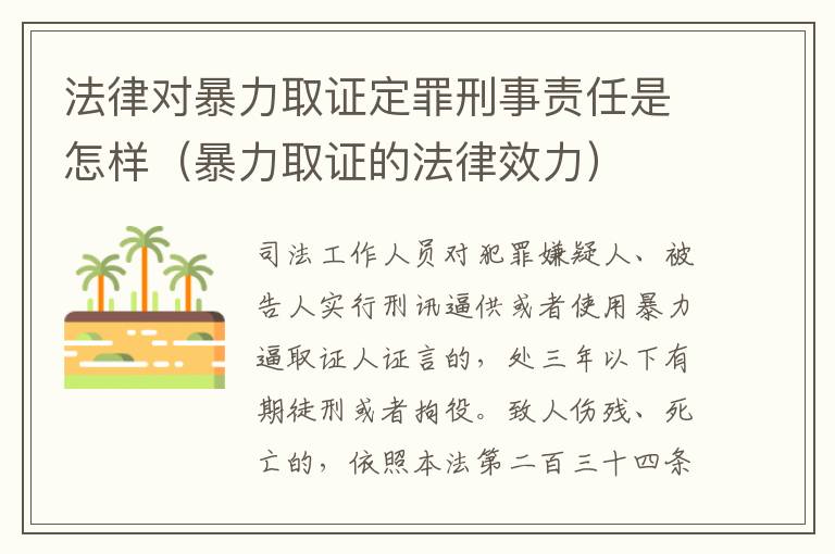 法律对暴力取证定罪刑事责任是怎样（暴力取证的法律效力）