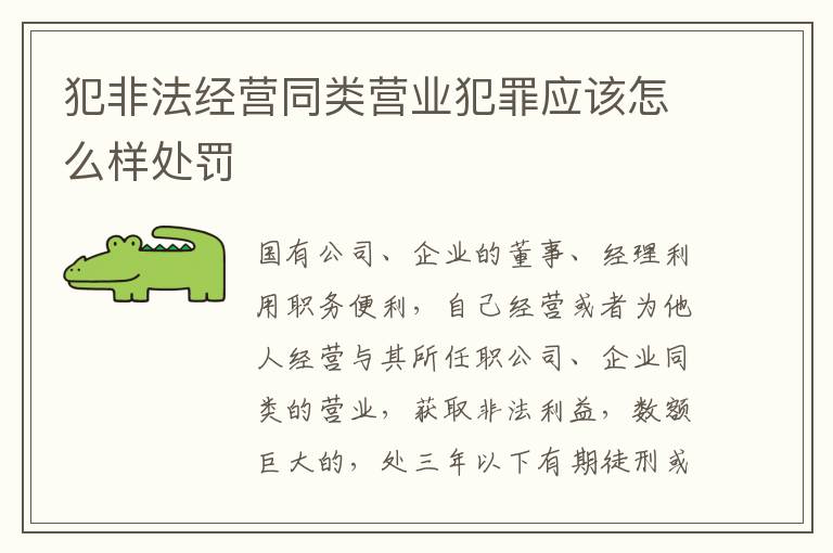 犯非法经营同类营业犯罪应该怎么样处罚