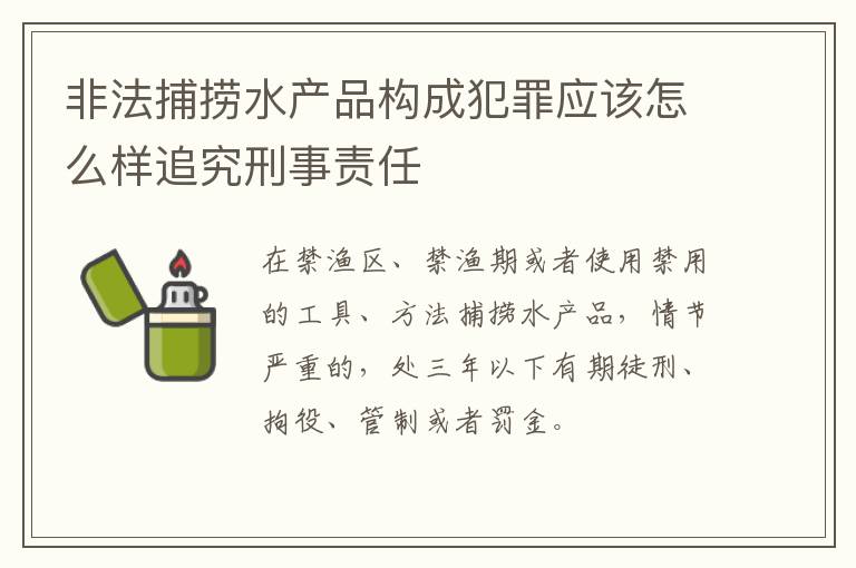 非法捕捞水产品构成犯罪应该怎么样追究刑事责任